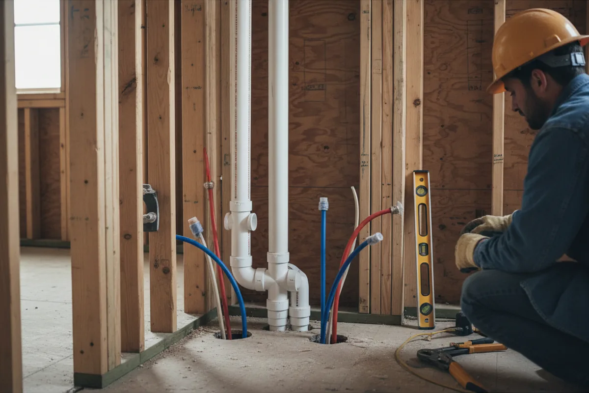 Drain and supply rough-in during Toilet Repair and Installation in Mount Vernon